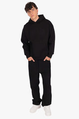 DROPSIZE CORD OUTLINE HOODIE BLACK