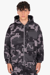 CAMO ZIPPER BLACK ACID WASH