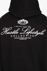 HEAVY OVERSIZE HUSTLE LIFESTYLE HOODIE BLACK