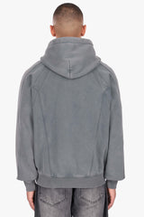 DROPSIZE SEAM HOODIE WASHED GREY
