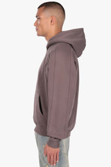 DROPSIZE SEAM HOODIE WASHED BROWN