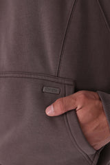 DROPSIZE SEAM HOODIE WASHED BROWN