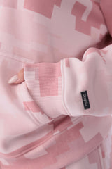 WOMENS PINK CAMO ZIP HOODIE ACID WASH