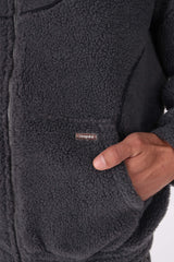 WAVY TEDDY ZIP HOODIE STEEL GREY