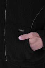 WAVY TEDDY ZIP HOODIE BLACK