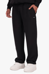 DOUBLE KNIT OPEN LEG JOGGER BLACK