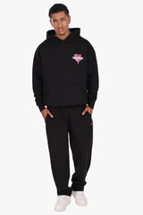 DOUBLE KNIT OPEN LEG JOGGER BLACK