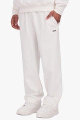 DOUBLE KNIT OPEN LEG JOGGER CREAM WHITE