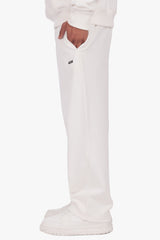 DOUBLE KNIT OPEN LEG JOGGER CREAM WHITE