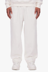 DOUBLE KNIT OPEN LEG JOGGER CREAM WHITE