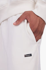 DOUBLE KNIT OPEN LEG JOGGER CREAM WHITE