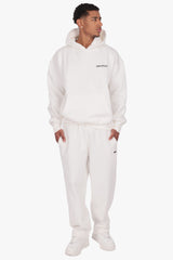 DOUBLE KNIT OPEN LEG JOGGER CREAM WHITE