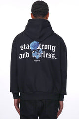 HEAVY OVERSIZE STAY STRONG HOODIE BLACK