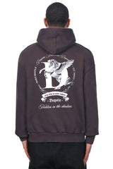 HEAVY OVERSIZE PEGASUS HOODIE WASHED BLACK