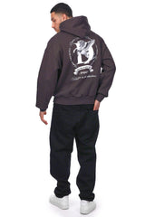 HEAVY OVERSIZE PEGASUS HOODIE WASHED BLACK