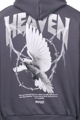HEAVY OVERSIZE WIRE DOVE HOODIE STEEL GREY