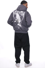 HEAVY OVERSIZE WIRE DOVE HOODIE STEEL GREY