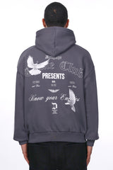 HEAVY OVERSIZE ENEMIES HOODIE STEEL GREY