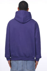 HEAVY OVERSIZE EMBO HOODIE SKIPPER BLUE