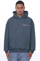 HEAVY OVERSIZE EMBO HOODIE STORMY WEATHER