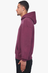 HEAVY OVERSIZE EMBO HOODIE MAUVE WINE