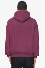 HEAVY OVERSIZE EMBO HOODIE MAUVE WINE