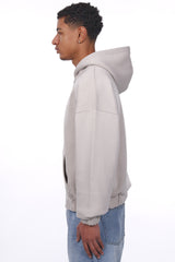 SUPER HEAVY OVERISZE BLANK ZIP HOODIE LIGHT GREY