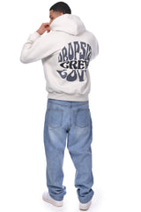 HEAVY OVERSIZE CREWLOVE HOODIE LIGHT GREY