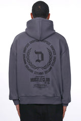HEAVY OVERSIZE HUSTLE CLUB HOODIE STEEL GREY
