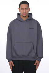 HEAVY OVERSIZE HUSTLE CLUB HOODIE STEEL GREY