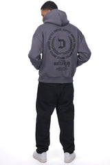 HEAVY OVERSIZE HUSTLE CLUB HOODIE STEEL GREY