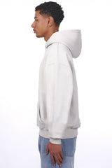 HEAVY OVERSIZE METAL PATCH HOODIE LIGHT GREY