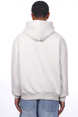 HEAVY OVERSIZE METAL PATCH HOODIE LIGHT GREY