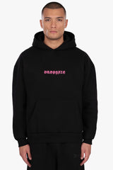 HEAVY OVERSIZE ORNAMENT HOODIE BLACK PINK