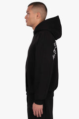 HEAVY OVERSIZE ORNAMENT HOODIE BLACK WHITE