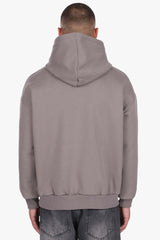 HEAVY OVERSIZE EMBO HOODIE DARK GREY