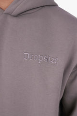 HEAVY OVERSIZE EMBO HOODIE DARK GREY