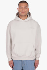 HEAVY OVERSIZE EMBO HOODIE LIGHT GREY