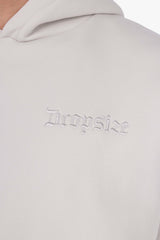 HEAVY OVERSIZE EMBO HOODIE LIGHT GREY