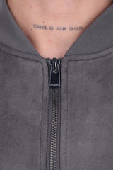 SUEDE BOMBER JACKET ANTHRACITE