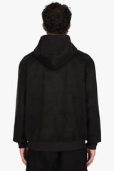 SUEDE HOODIE BLACK