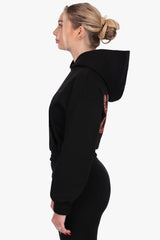 EMBROIDERY PATCH WOMEN HOODIE BLACK