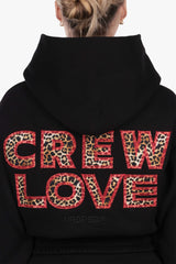 EMBROIDERY PATCH WOMEN HOODIE BLACK