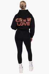 EMBROIDERY PATCH WOMEN HOODIE BLACK