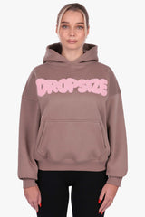 FROTTEE PATCH WOMEN HOODIE TAUPE GREY