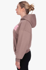 FROTTEE PATCH WOMEN HOODIE TAUPE GREY