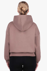 FROTTEE PATCH WOMEN HOODIE TAUPE GREY