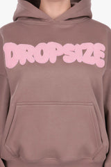 FROTTEE PATCH WOMEN HOODIE TAUPE GREY