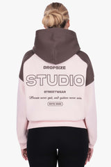 TWO TONE WOMEN HOODIE PINK