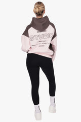 TWO TONE WOMEN HOODIE PINK